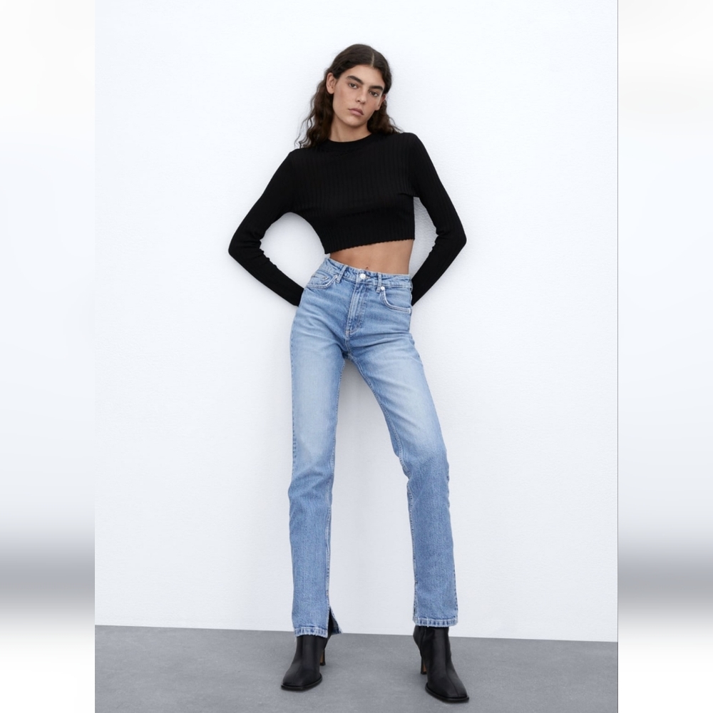 Zara Split Slim Blue Jeans